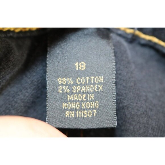 Roca Wear Black Denim Jeans-Embroidered Pockets-Size 18- Boot Cut - Picture 3 of 12